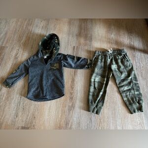 Camo and Gray Kids Hoodie and Jogger Set
